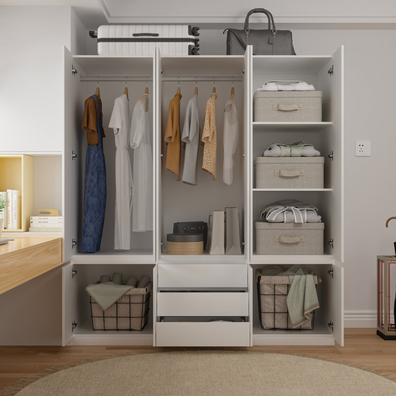 Latitude Run® Fabin 6 Door Large Armoire Wardrobe Closet & Reviews